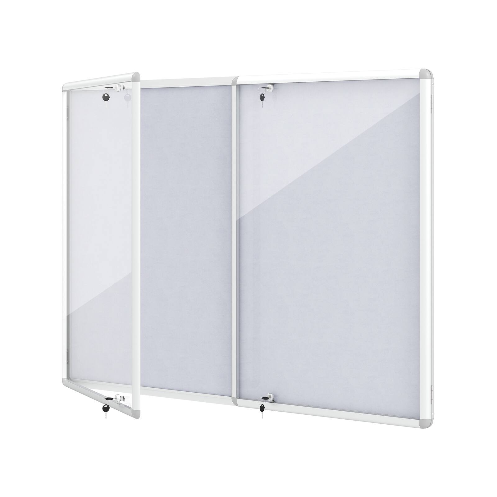 Alt View 9. Costway - Costway 47.5" x 35.5" Enclosed Bulletin Board with Aluminum Frame, Felt Surface for School - Sliver & Gray.