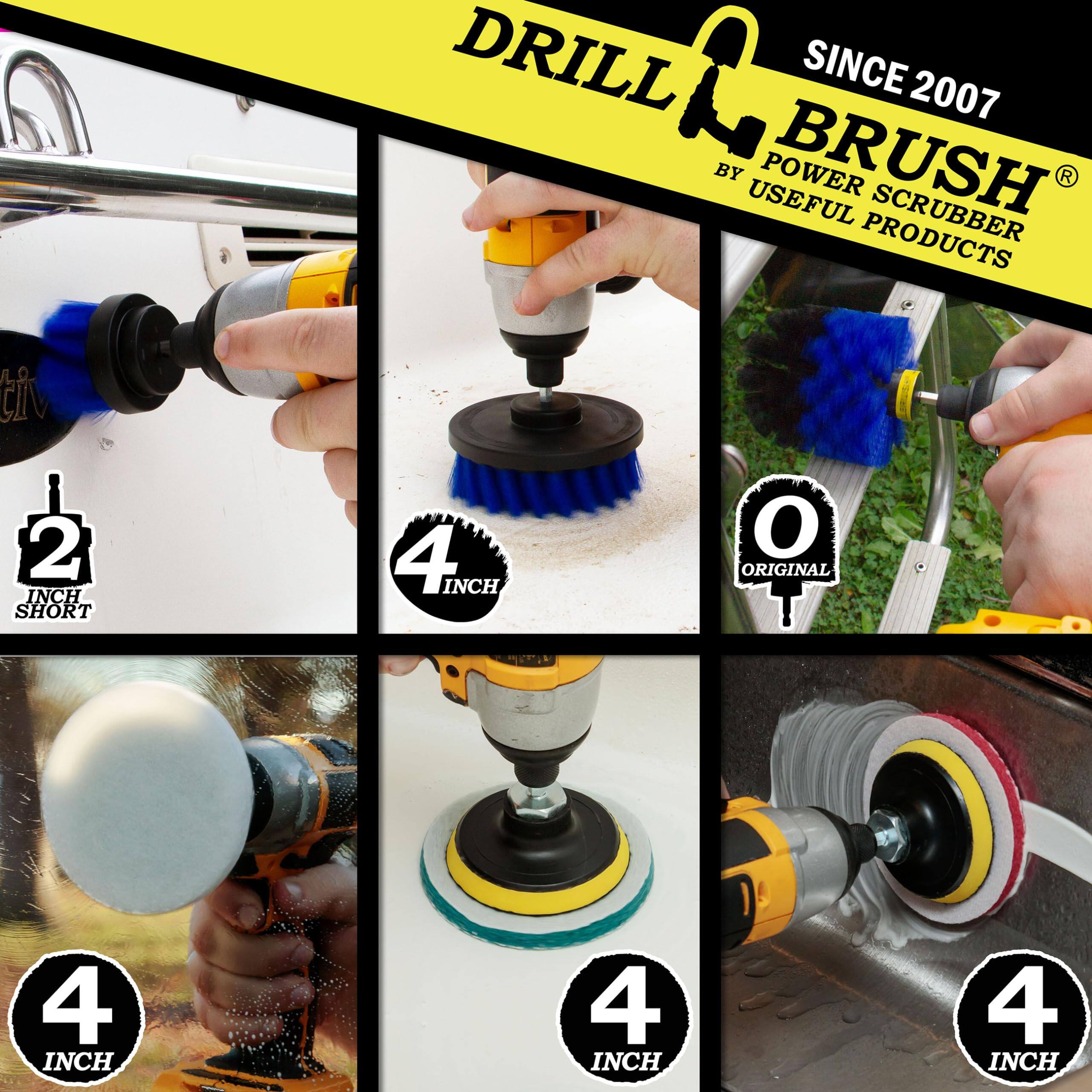 DRILL BRUSH SINCE 2007 BY USEFUL PRODUCTS 2 INCH SHORT 4 INCH ORIGINAL 4 INCH 4 INCH 4 INCH 4 INCH