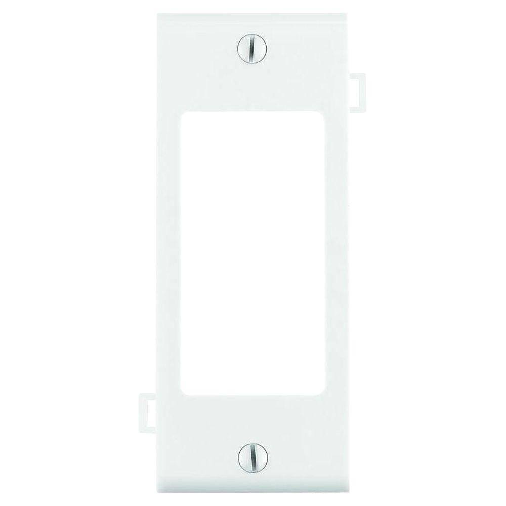 Front. Leviton - Leviton White 1 gang Thermoplastic Nylon Decorator Wall Plate 1 pk - White.