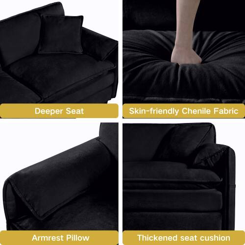 Deeper Seat  
Skin-friendly Chenille Fabric  
Armrest Pillow  
Thickened seat cushion