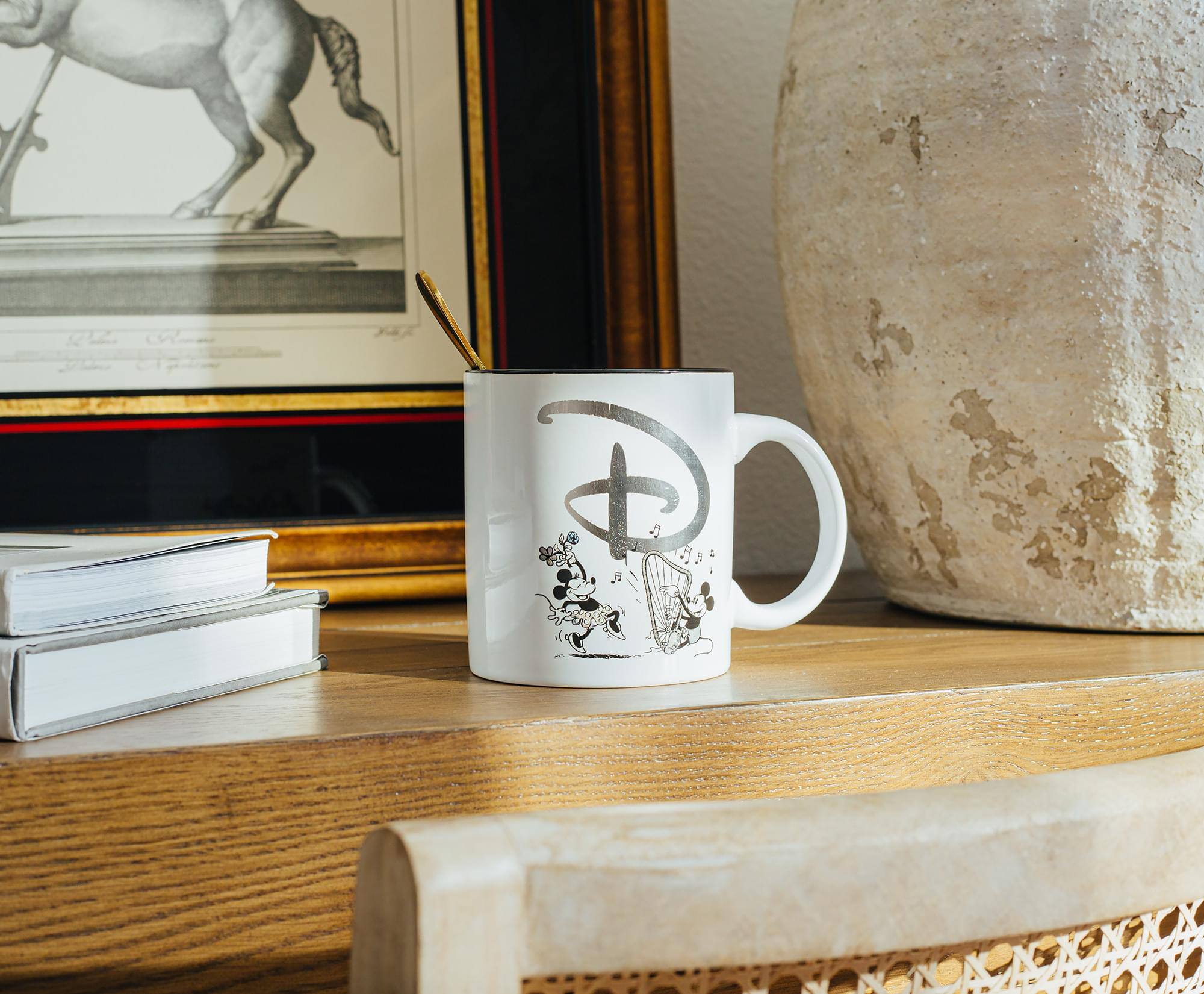 Alt View 4. Silver Buffalo - Disney 100 Years of Wonder Foil-Embossed Ceramic Mug | Holds 20 Ounces - White.