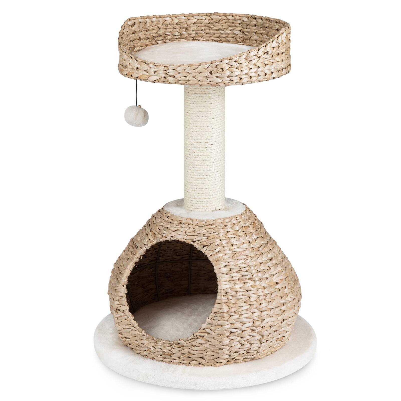 Alt View 9. Gymax - Gymax Petsjoy 28'' Hand-Made Cat Tree Tower Natural Bowl Shaped w/Perch.