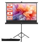 VEVOR - Projector Screen with Stand, 60Inch 160° Wide Angle Indoor Outdoor Projection Screen, 16:9 4K HD Portable Tripod Screens - Black