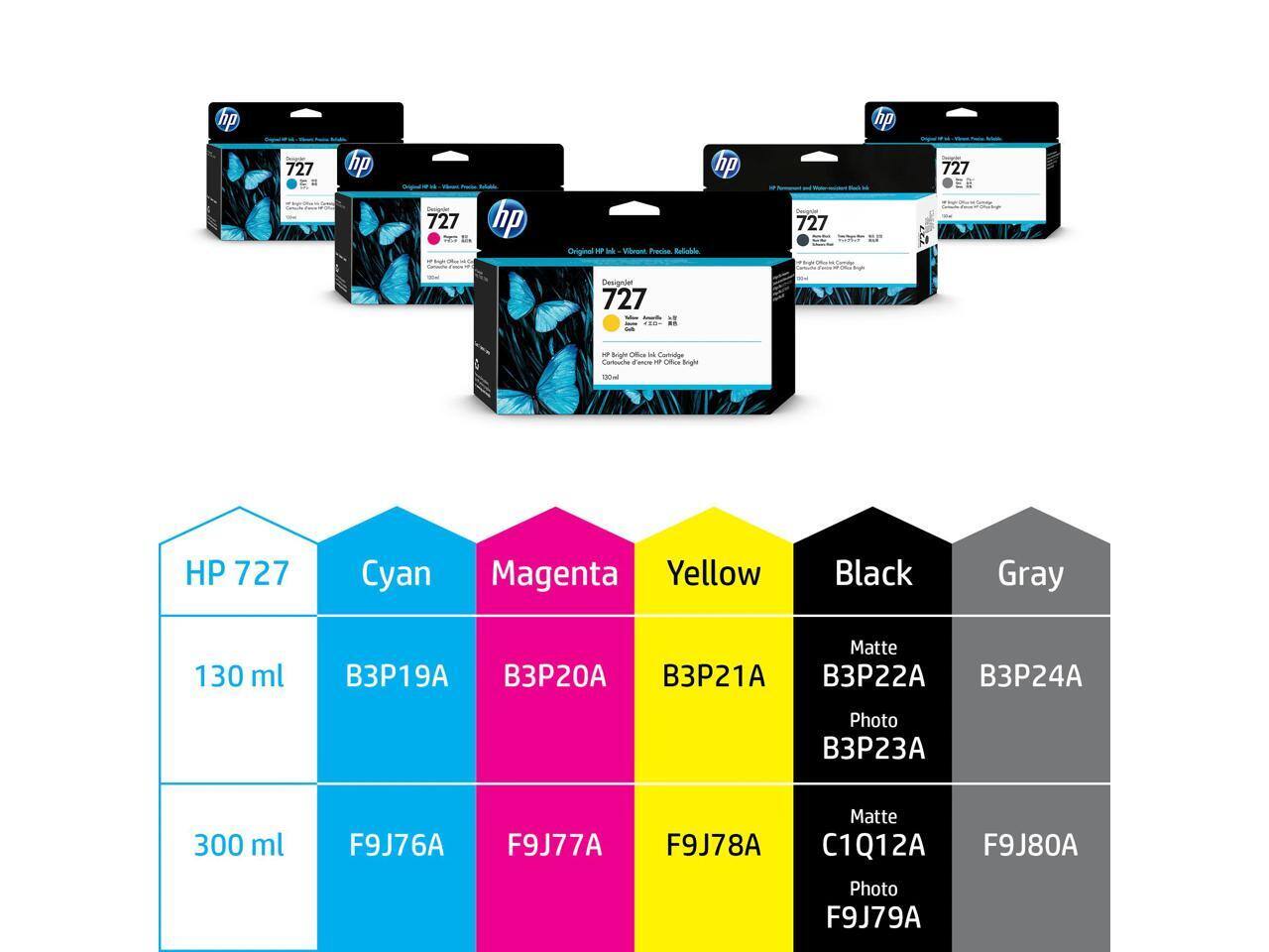 hp 727  
hp 727 H E.  
hp hp Original 10 b  
Vitwmw Phocise a 727 hp 727  
Designiet 727 .- s Brighe Offa M Comodge Ctout Po  
Os Bogle 150-  
HP 727 Cyan Magenta Yellow Black Gray  
130 ml Matte B3P19A B3P20A B3P21A B3P22A B3P24A  
Photo 3P23 300 ml F9J76A F9J77A F9J78A Matte C1Q12A F9J80A Photo F9J79A