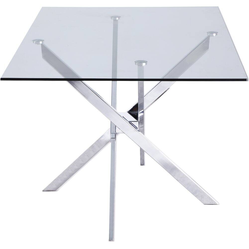 Alt View 2. Meridian Furniture - Xander Chrome Dining Table - Silver.