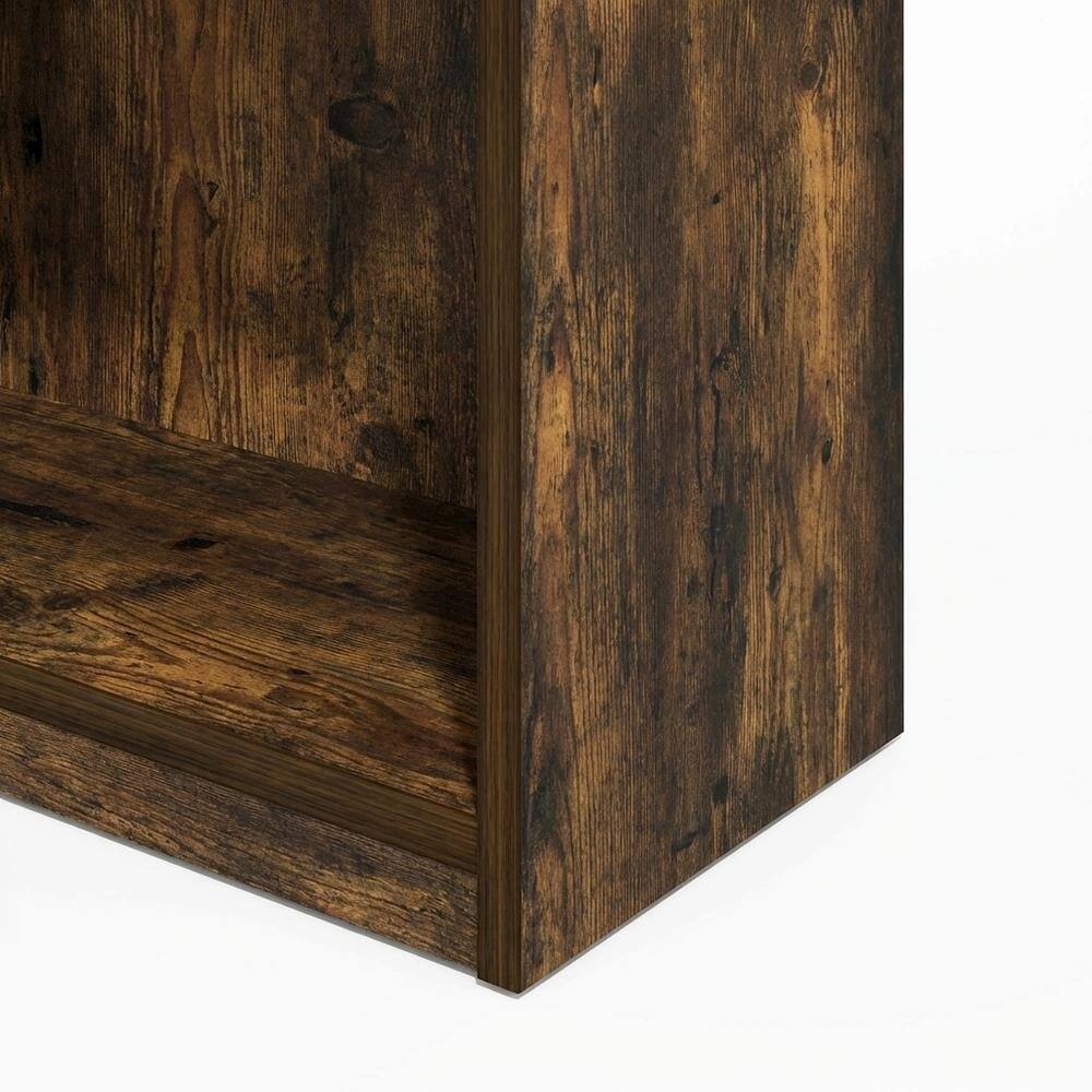 Alt View 2. FurniFact - Wood Bookcase with Adjustable Shelves and Modern Design - Amber Pine.