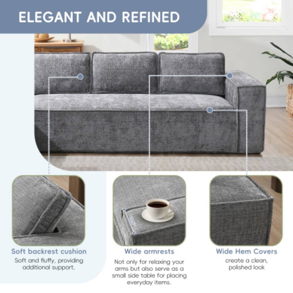 ELEGANT AND REFINED

Soft backrest cushion
Soft and fluffy, providing additional support.

Wide armrests
Not only for relaxing your arms but also serve as a small side table for placing everyday items.

Wide Hem Covers
create a clean, polished look