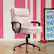 Angle. Click365 - Transform 2.0 Extra Comfort Ergonomic Mid-Back Desk Chair - Light Pink.