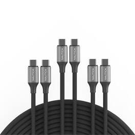 Nautica - Turan CB530 USB C to USB C Cable 60W PD Fast Charging 3 Pack, 4ft Cable for iPhone 17/16/15, Samsung, MacBook - Black