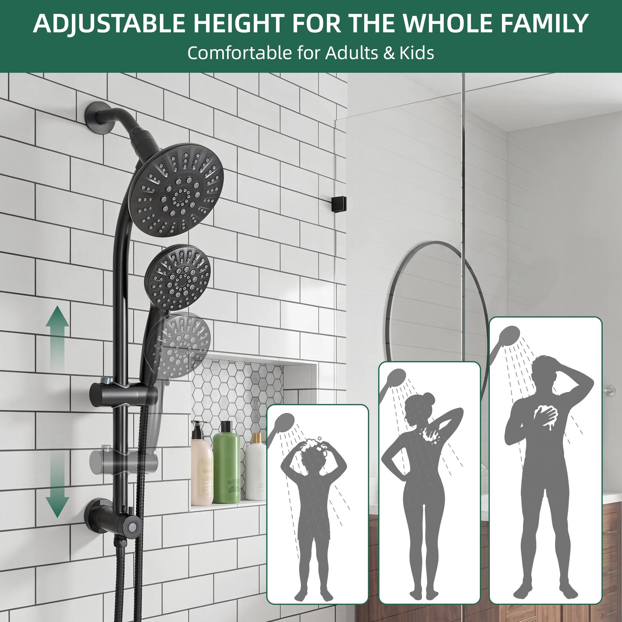 ADJUSTABLE HEIGHT FOR THE WHOLE FAMILY  
Comfortable for Adults & Kids
