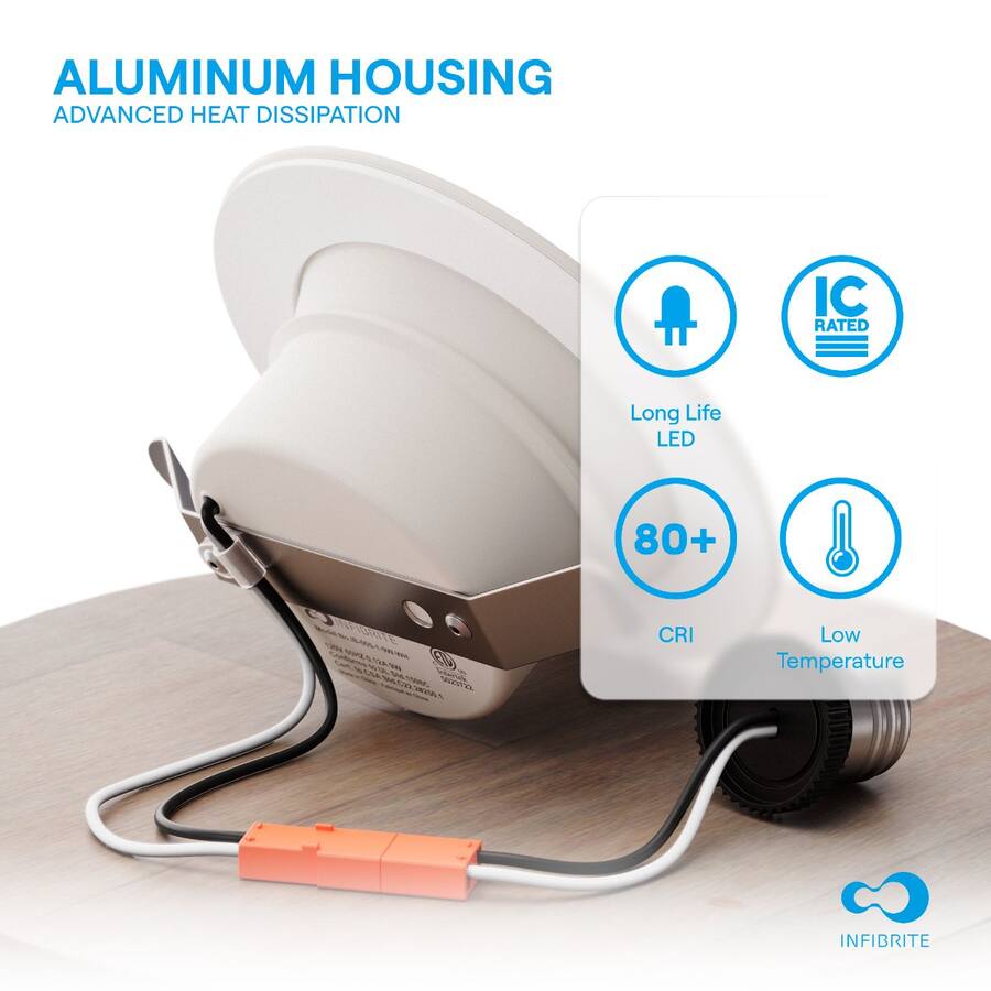 Infibrite 4 In. WiFi Smart 9W 810LM Recessed Retrofit LED Sleek Series ...
