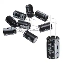 Unique Bargains - 1000uF 63V 16x25mm Electrolytic Capacitor, 105C High Temp Radial Leads, for TVs/LCDs/VCD, 8pcs - Black