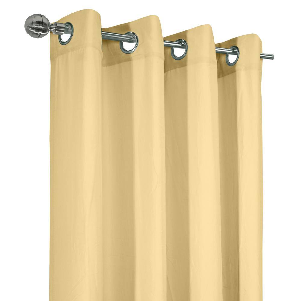 Left. Commonwealth Home Fashions - Habitat Harmony Light Filtering Crinkled Texture on Supple Drapeable Grommet Curtain Panel 52" x 63" Yellow - Yellow.