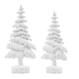 BreeBe - Washed Pine Tree (Set of 2) - White