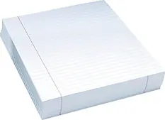 Front. Pacon - Composition Paper, 3/8" Ruling with Red Margin, 8 1/2" x 11", 500 Sheets/Pk - White.