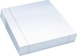 Pacon - Composition Paper, 3/8" Ruling with Red Margin, 8 1/2" x 11", 500 Sheets/Pk - White