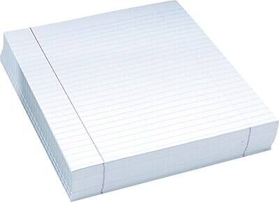 Front. Pacon - Pacon Composition Paper, 3/8" Ruling with Red Margin, 8 1/2" x 11", 500 Sheets/Pk - White.