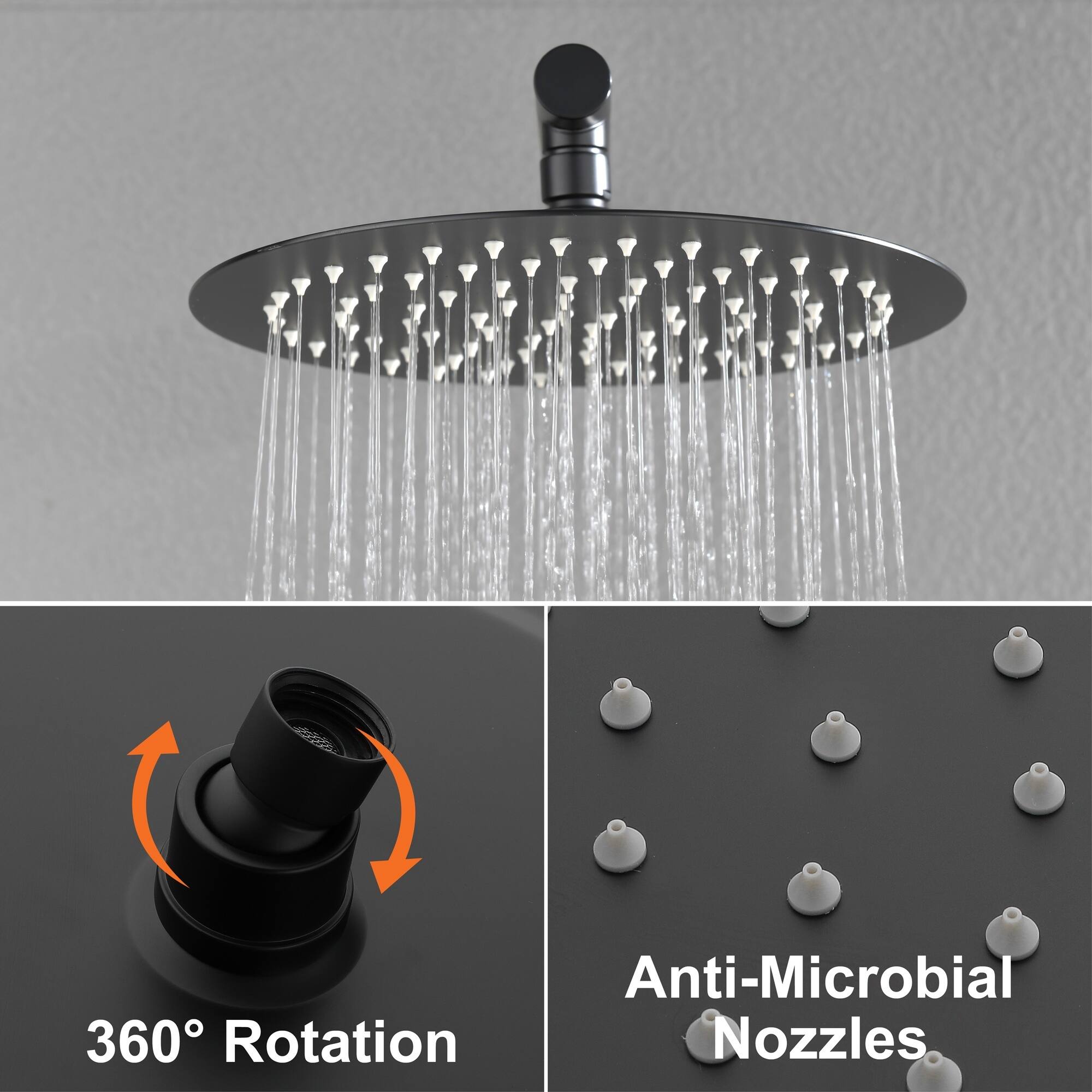 Anti-Microbial 360 Rotation Nozzles