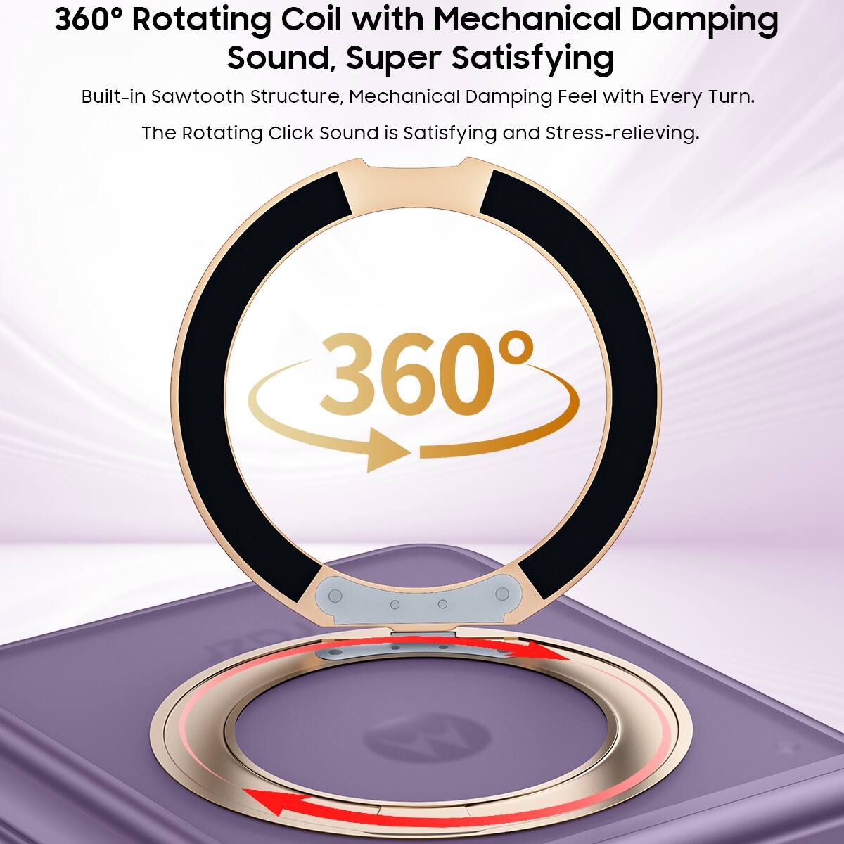 360° Rotating Coil with Mechanical Damping Sound, Super Satisfying

Built-in Sawtooth Structure, Mechanical Damping Feel with Every Turn.

The Rotating Click Sound is Satisfying and Stress-relieving.