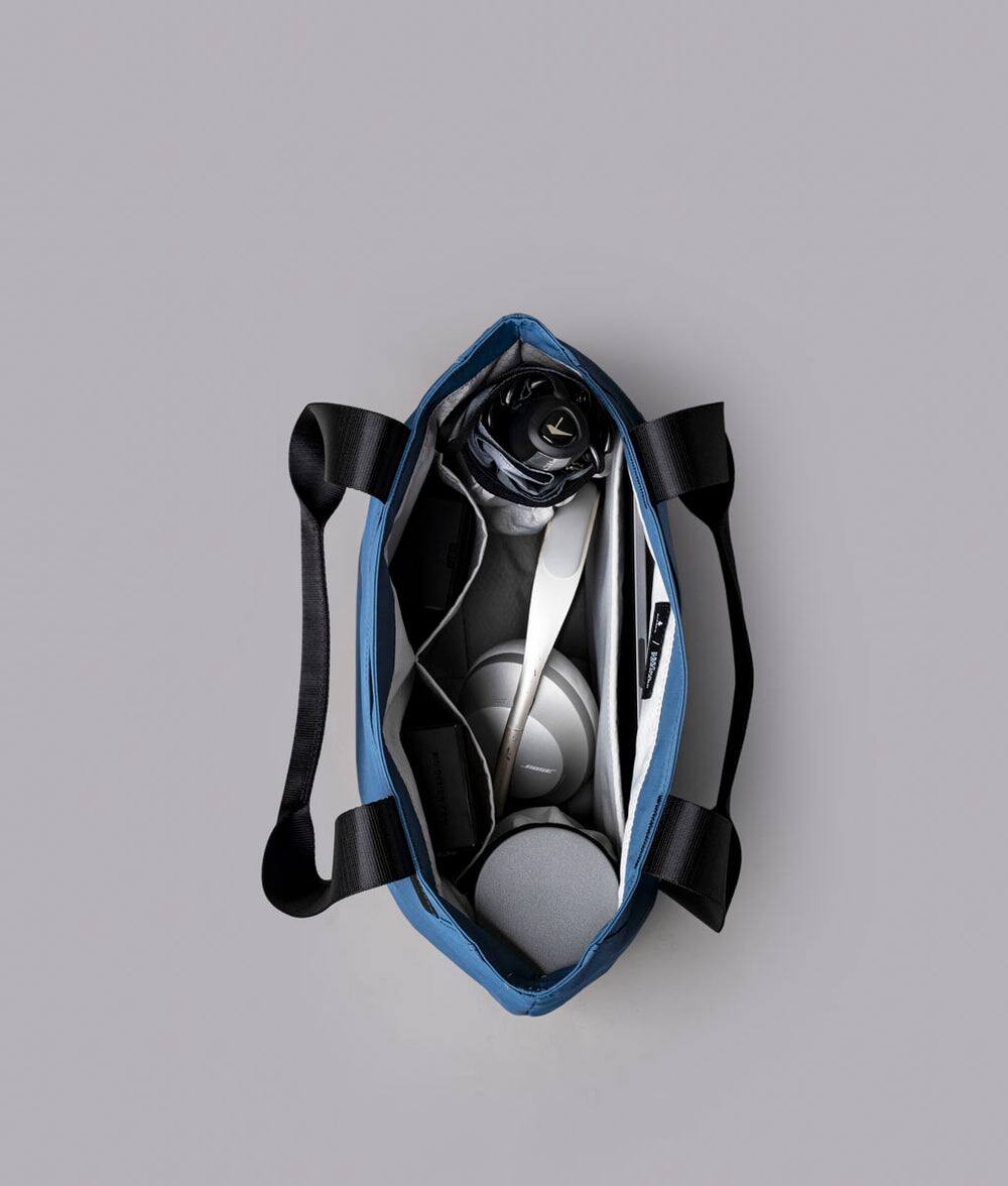 Alt View 4. ALPAKA - Elements Tote 9L Small Tote Bag for 11" Devices - Blue Axoflux 210D.