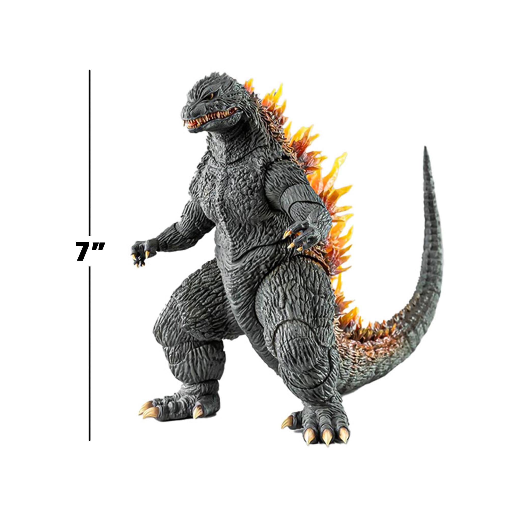 Alt View 6. Hiya - Godzilla Millennium (1999) 7-Inch Action Figure | Heat Ray Version - Grey.