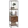 Costway - 5-Tier Bookshelf with 4 Open Shelves Storage Drawer Modern Book Storage Organizer - Brown
