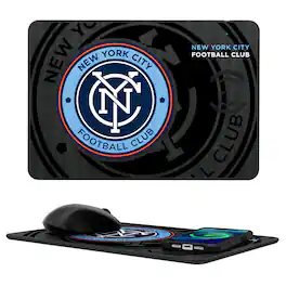 Keyscaper - New York City FC Mono Tilt Logo Wireless Charger & Mouse Pad - Multicolor