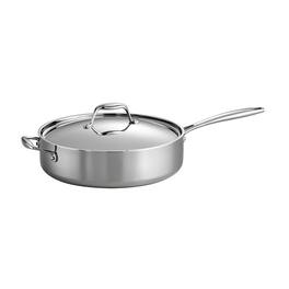 Tramontina - Tri-Ply Clad Stainless Steel 6-Quart Saute Pan with Lid, Induction-Ready Cooking Pan, Dishwasher-Safe - Silver