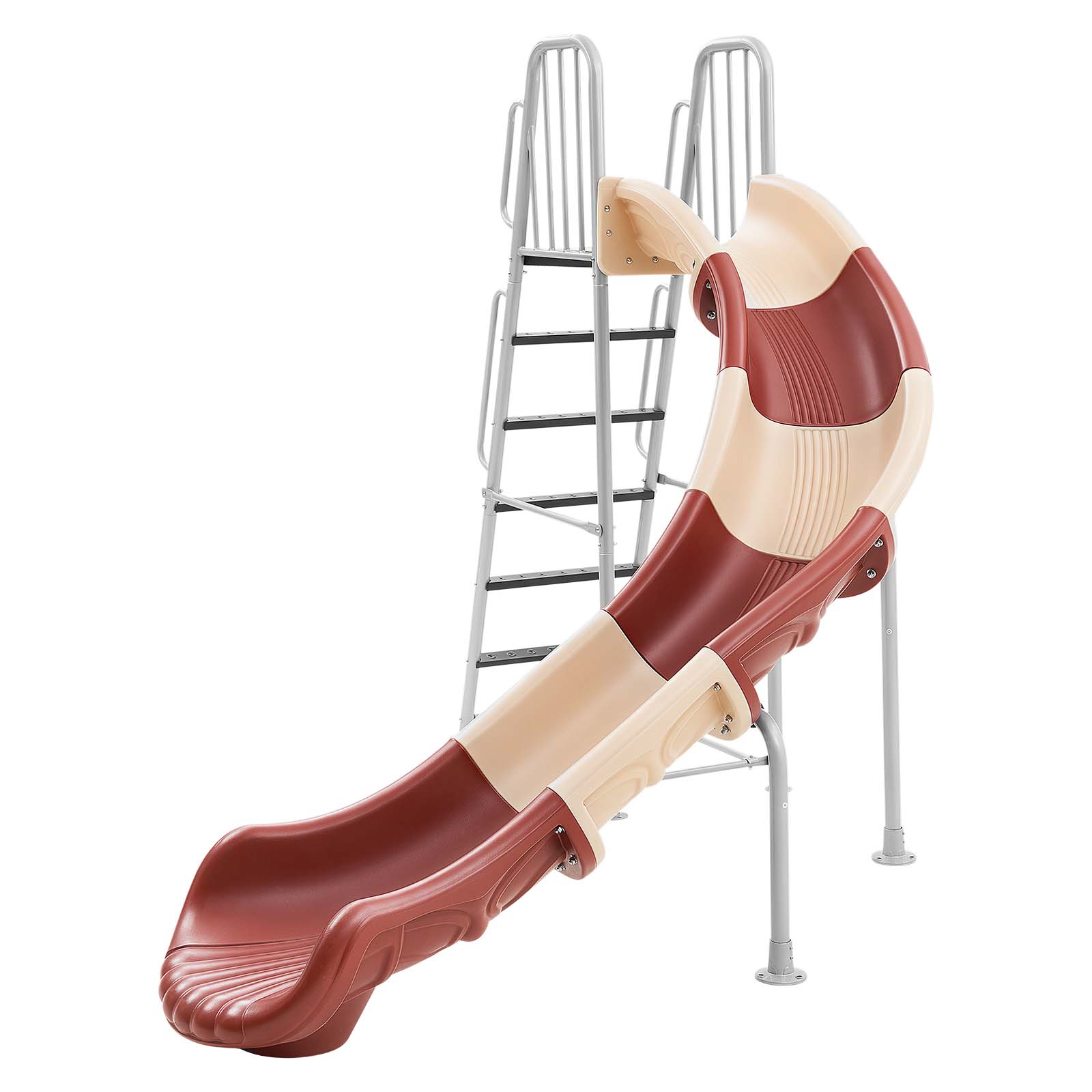 Alt View 5. VEVOR - Water Slide, Big 10 ft Outdoor Waterslide with Built in Adjustable Sprinkler and Ladder, Free Standing Pool Slide - Silver;Brown.