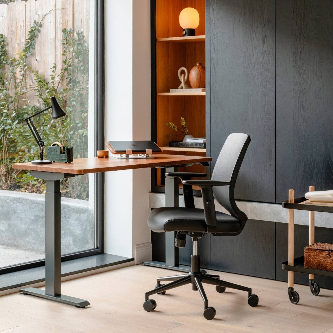 Back. Branch Furniture - Daily Chair – Office Chair with Swivel, Lumbar Support, Adjustable Arms, Sustainable & Comfortable Seating - Black Vegan Leather.