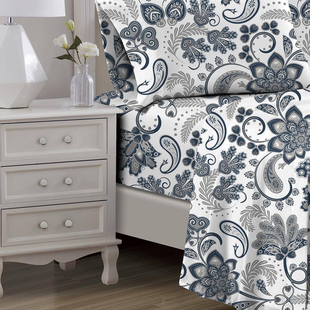 Alt View 1. RT Designers Collection - RT Designers Collection Jacobean Organic Cotton Ultra Soft Printed Sheet Set Multi Twin - Multicolor.