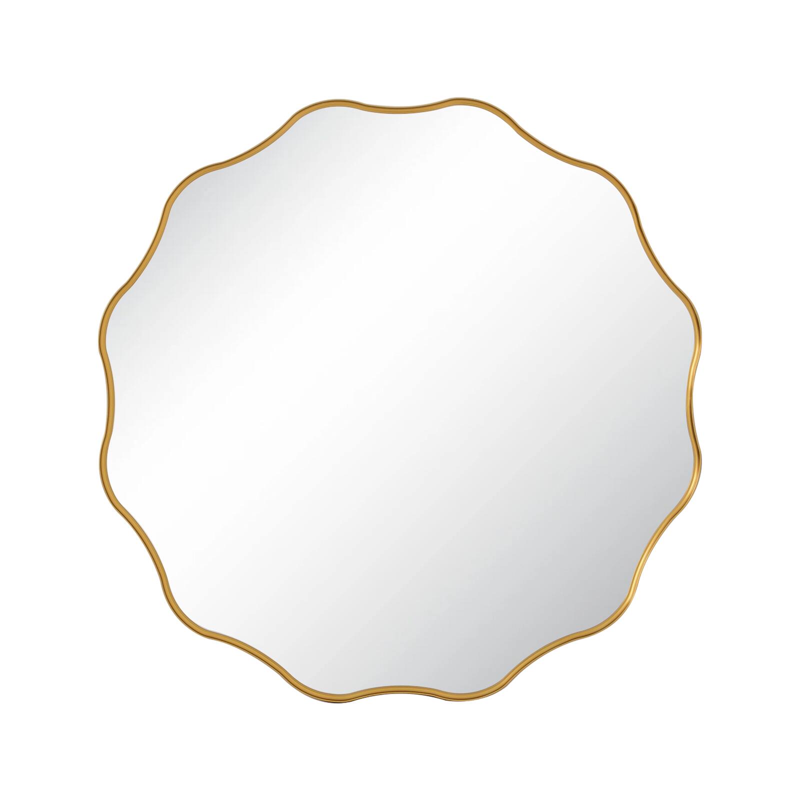 Alt View 2. Easly - Gold 24 in. W x 24 in. H Round Aluminum Alloy Framed Vanity Wall Mirror - Gold.