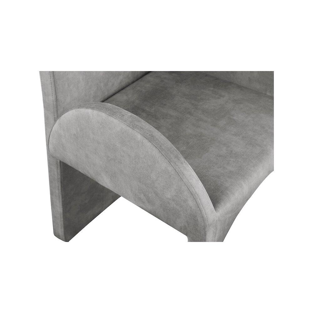 Alt View 3. Meridian Furniture - Summer Grey Velvet Dining Arm Chair, Set of 2 - Grey.
