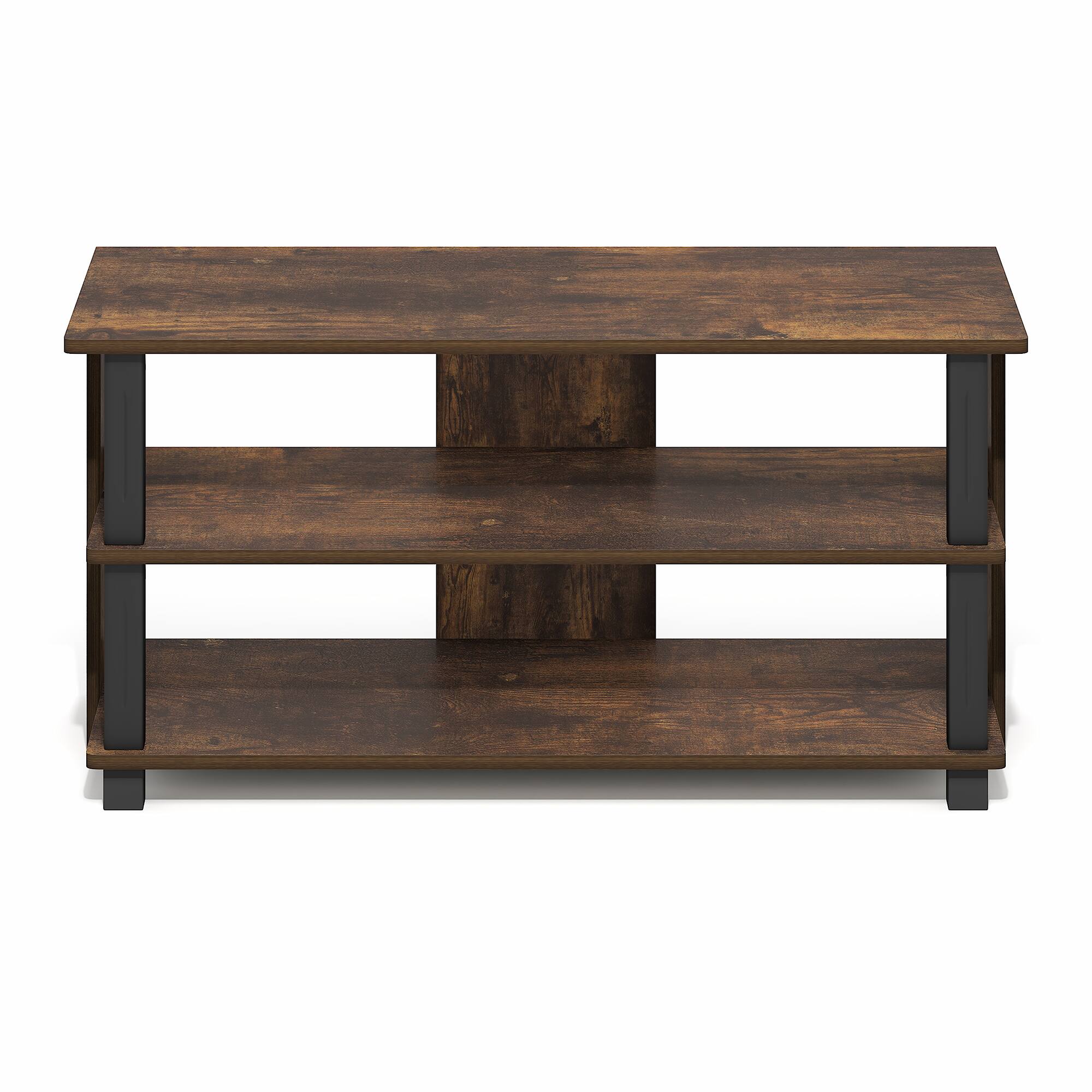 Alt View 6. Furinno - SULLY TV Stand, Entertainment Center with Open Shelf, TV Console for TV up to 40 Inch, Open Frame for Cable Management - Amber Pine/Black.