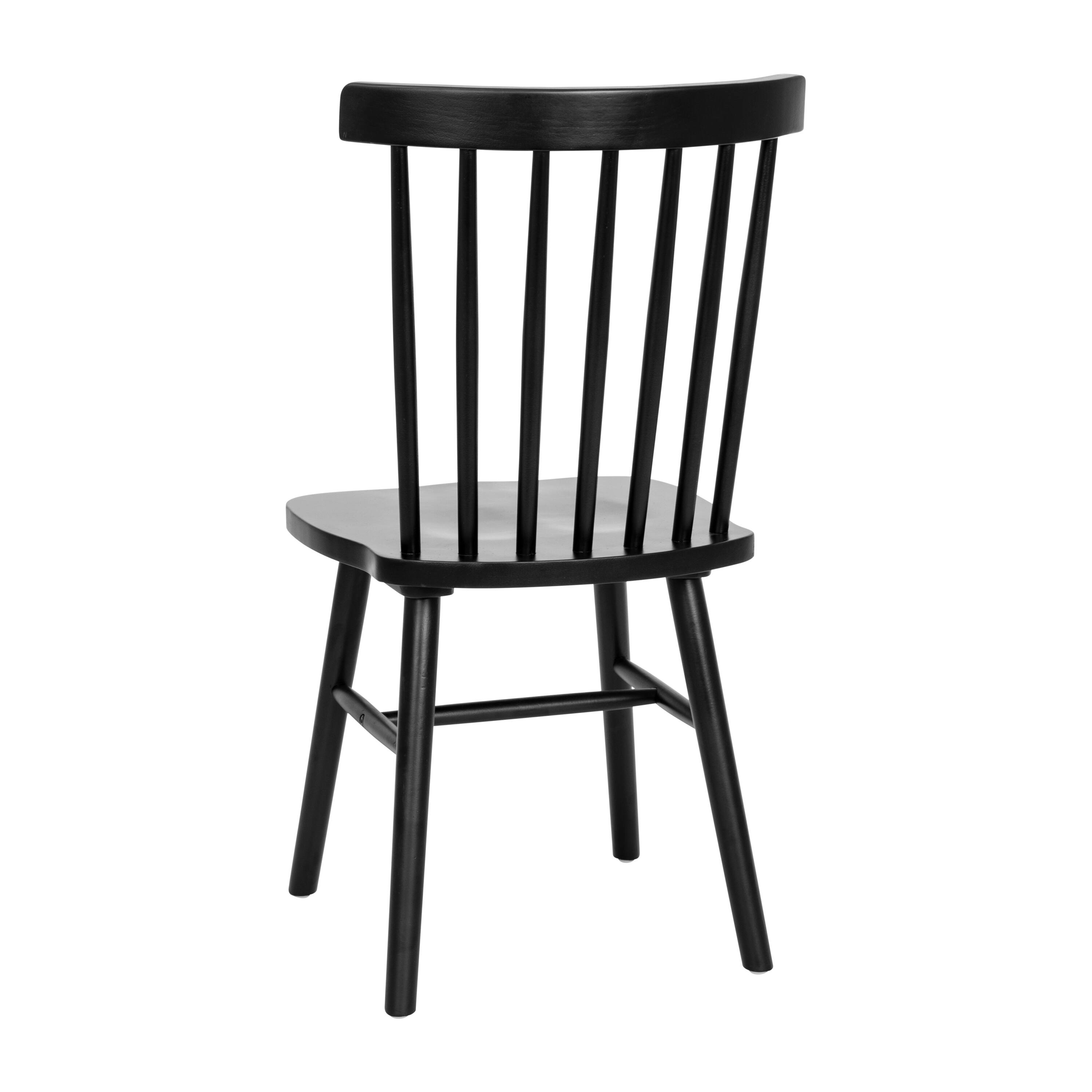 Alt View 8. Emma + Oliver - Canmore Set of Premium Solid Wood Spindle Back Armless Dining Chairs with Saddle Seats and Felt Floor Protectors - Black.