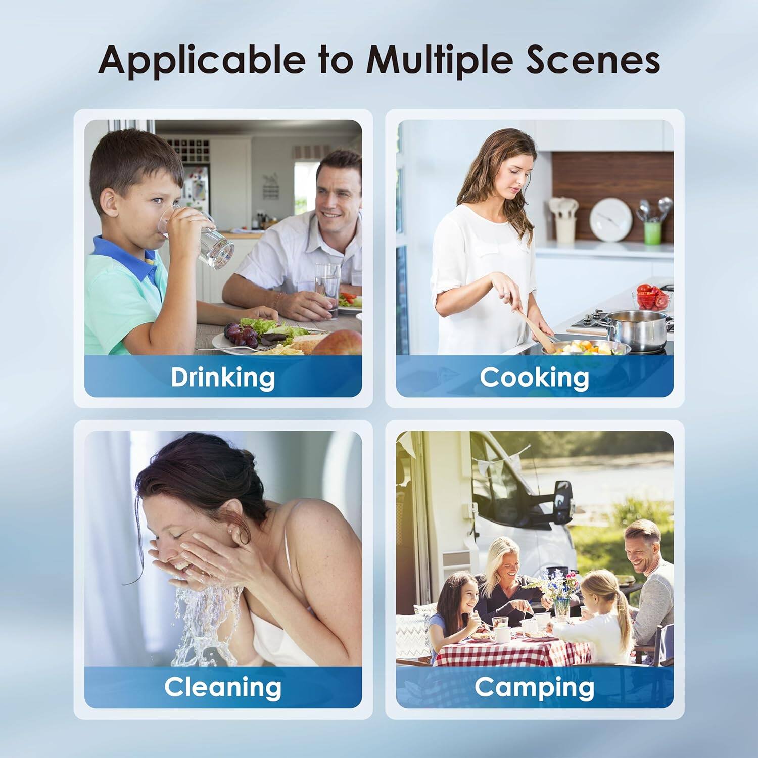 Applicable to Multiple Scenes

Drinking
Cooking
Cleaning
Camping