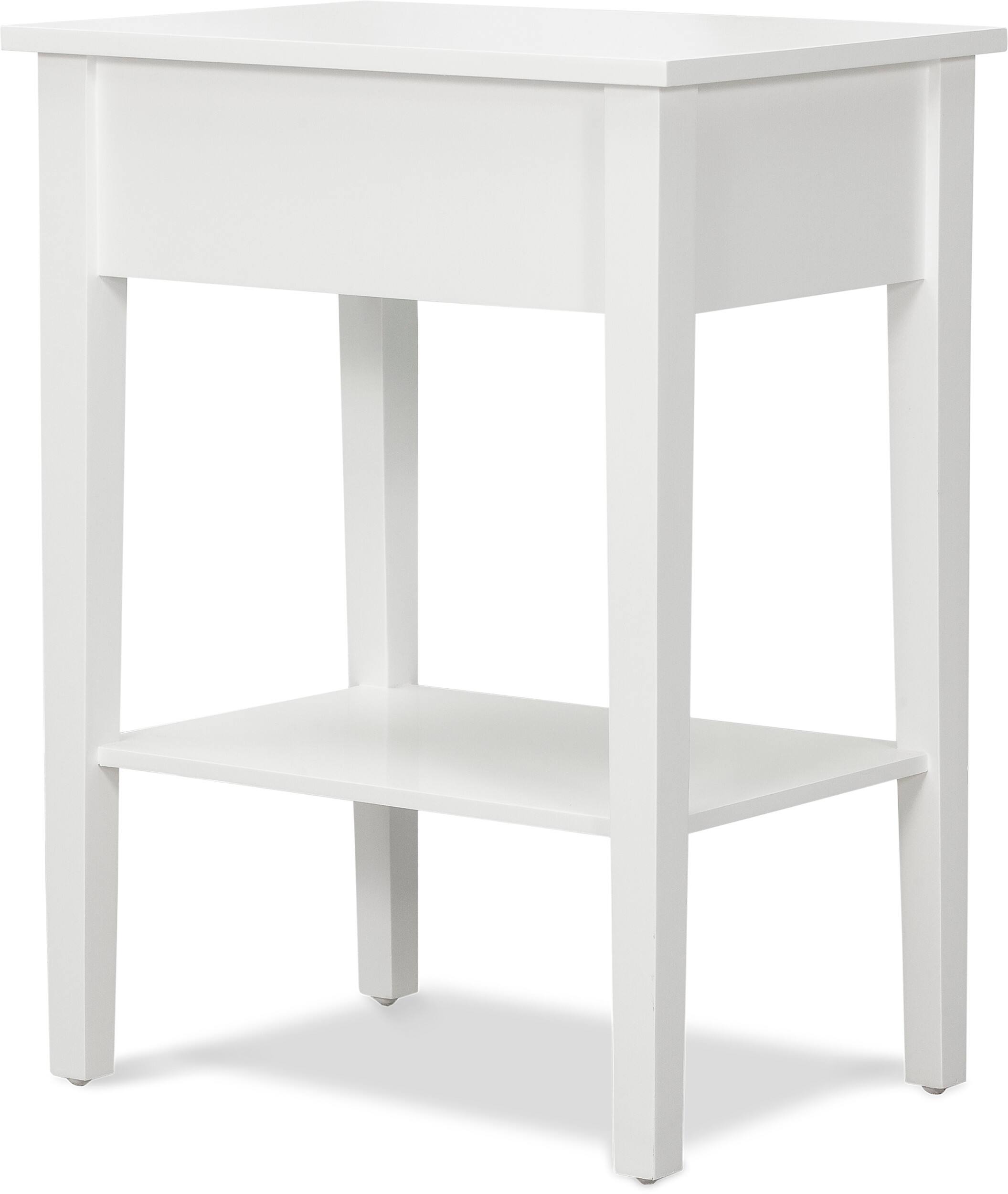 Alt View 17. Click Decor - Sloan Single Drawer Solid Wood Side Table - White.