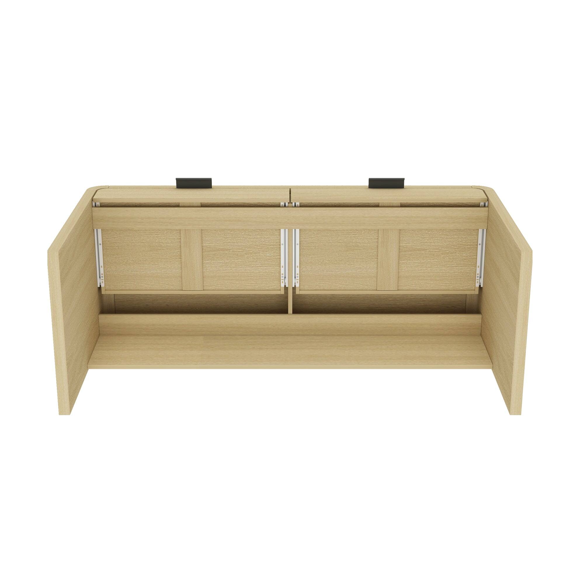 Alt View 6. Manhattan Comfort - Grace Modern 54" Office Desk - Natural Oak.