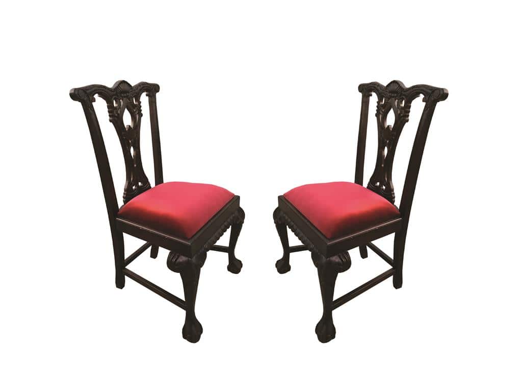Dart - Chippendale Side Chair Set of 2 pcs - Brown/Natural