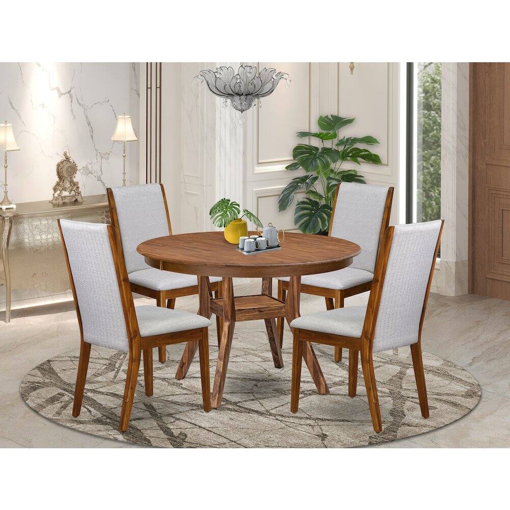 Alt View 3. Luxe - 5-Piece Dining Table Set A Modern Kitchen Table - Grey.