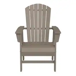 WestinTrends - Dylan Outdoor Patio Shell-back Adirondack Dining Chair Weather Resistant - Weathered Wood