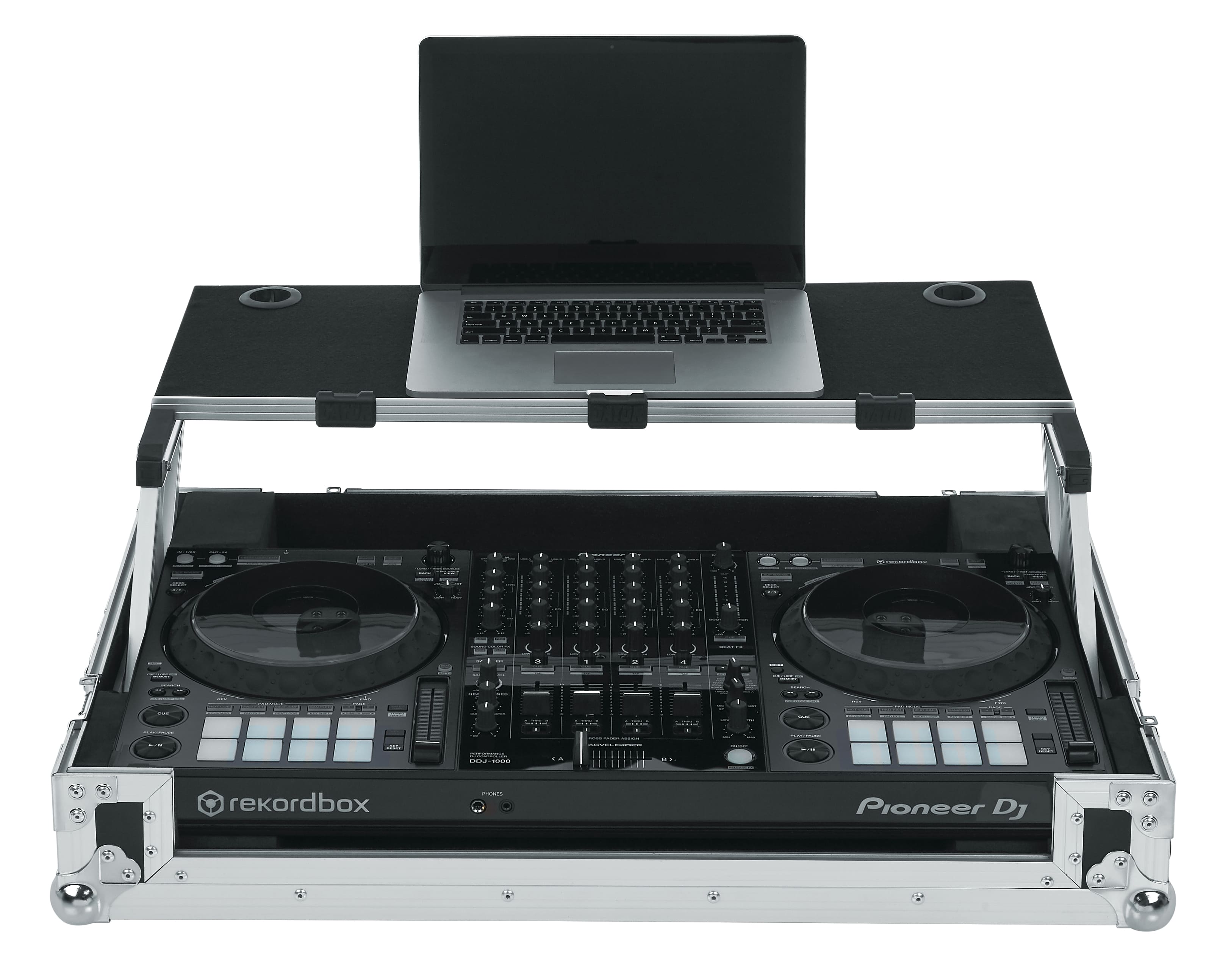Gator - Controller Road Case with Laptop Platform for Pioneer DDJ-1000 / DDJ-1000SRT with Removable Front-Access Panel