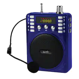 Supersonic - Bluetooth Portable Pa Speaker Voice Amplifier With Microphone, Fm Radio, And Karaoke Jack - Blue
