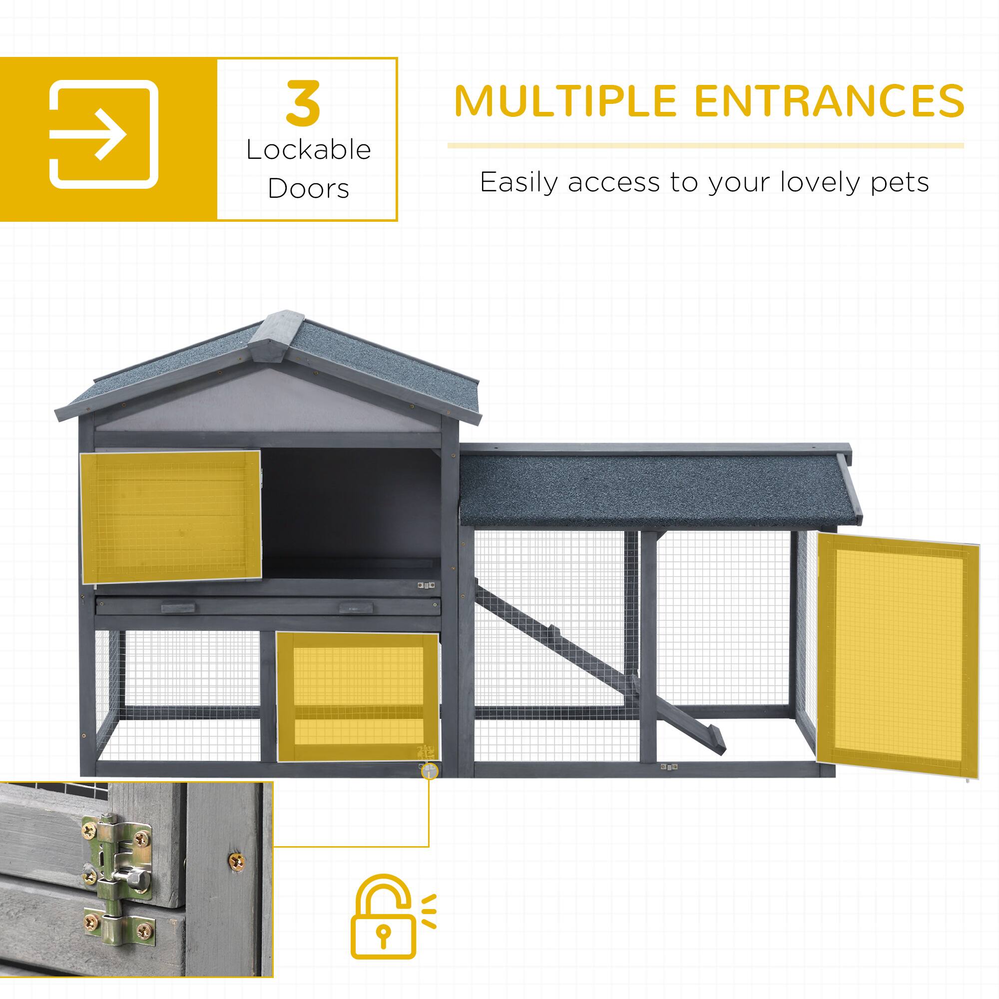 3 Lockable Doors

MULTIPLE ENTRANCES

Easily access to your lovely pets