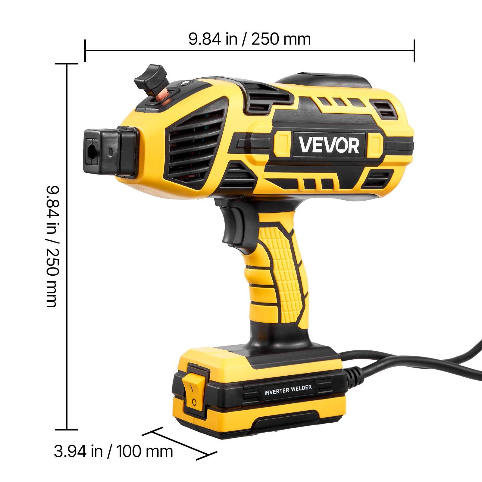 9.84 in / 250 mm  
VEVOR  
INVERTER WELDER  
3.94 in / 100 mm