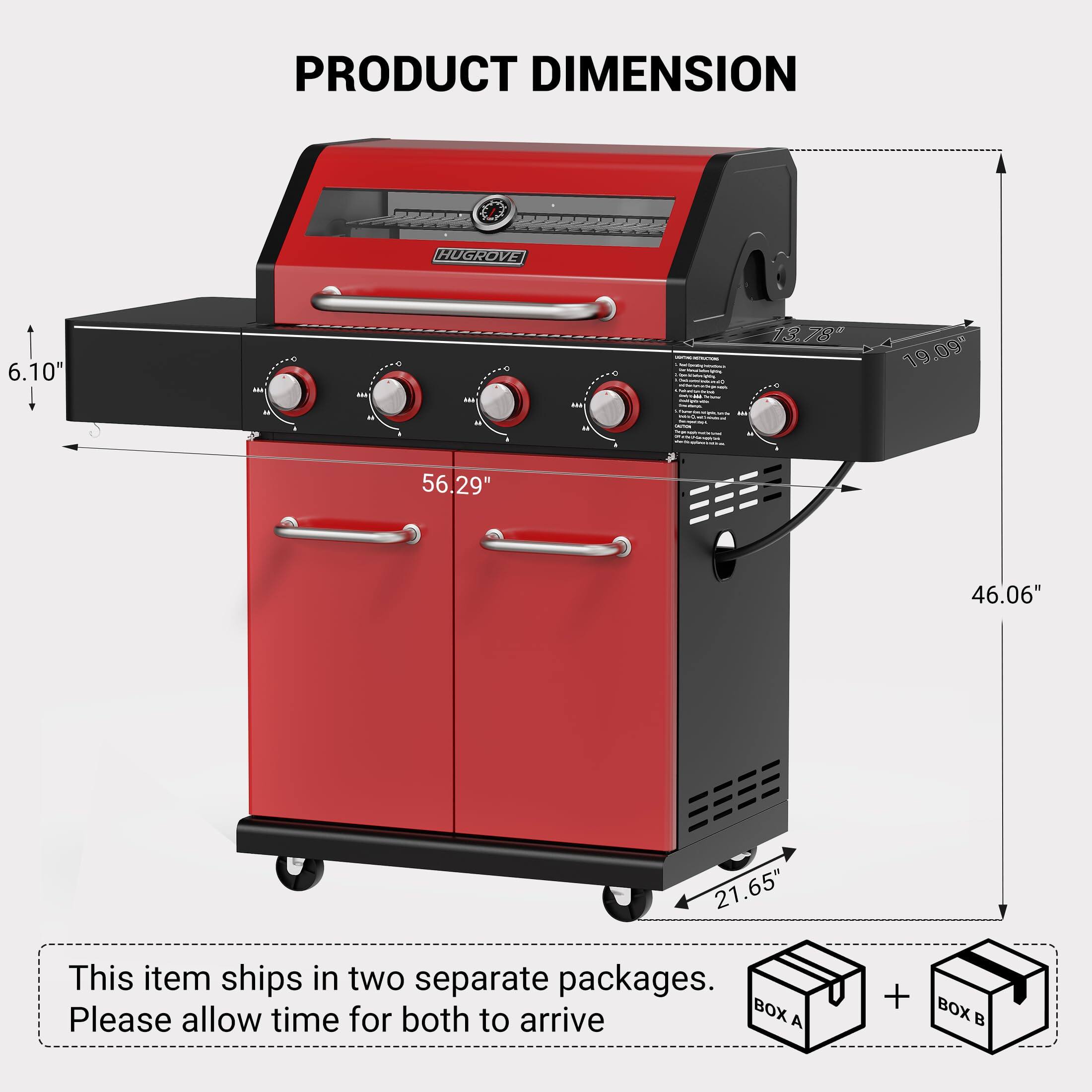 PRODUCT DIMENSION

HUGROVE

6.10"  
13.75"  
56.29"  
46.06"  
21.65"

This item ships in two separate packages.  
Please allow time for both to arrive

BOX A + BOX B