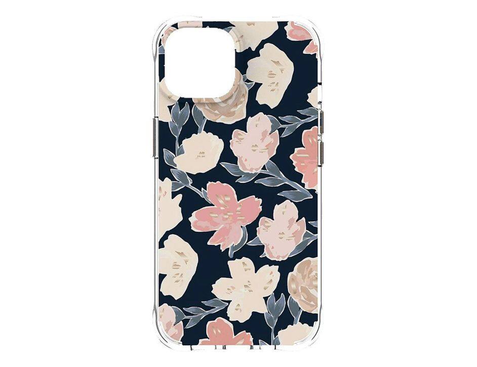 Front. Body Glove - Body Glove Karma Case with MagSafe for iPhone 13 & iPhone 6.1 2022 | Color: Blush Navy Floral - Blush Navy Floral.