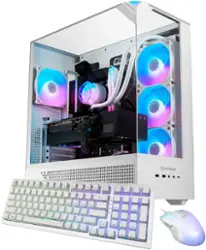iBUYPOWER - Element 9 White Gaming Desktop PC - AMD Ryzen 9 9900X, NVIDIA GeForce RTX 5070 12GB, 32GB DDR5 RGB,2TB NVMe - White - Front_Zoom