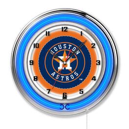 Holland Bar Stool Co. - Houston Astros 19" Double Neon Wall Clock - Multicolor
