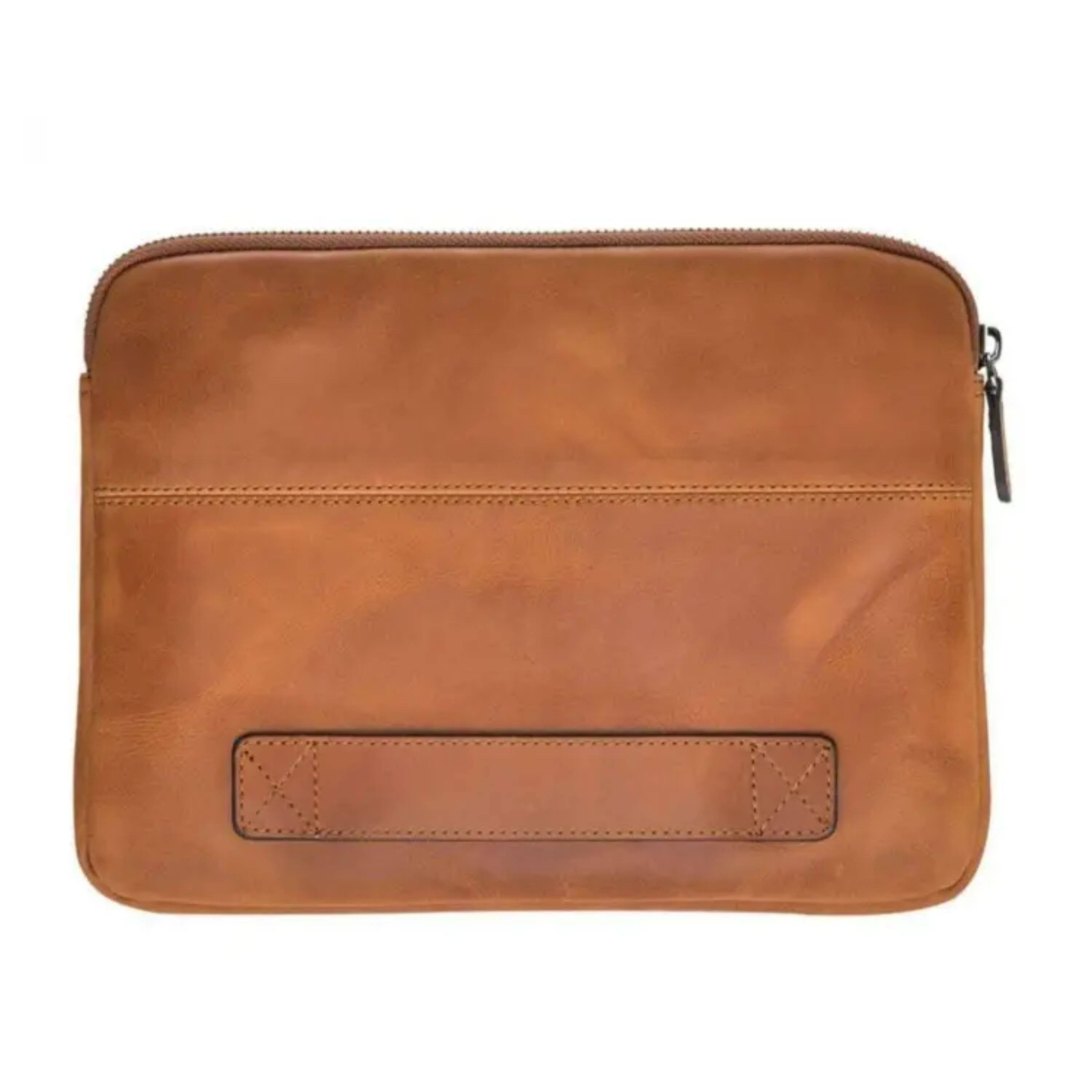 Angle. Kitcheniva - 15" Leather Tablet Case Sleeve For iPad MacBook Tan - Tan.